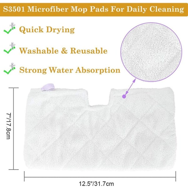 8-pack ersättningsrengöringsdukar ångmoppdynor för Shark Steam Pocket Mop S3500 S3501 S3550 S3601 S3601D-serien