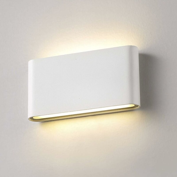 12W LED Vægskinne Vandafvisende IP65 Moderne Aluminium Vægskænke Udendørs Vægskænke Op og Ned Design Forrum Vaskelys 1320LM (Varmt Hvidt) [Energiklasse A+]-