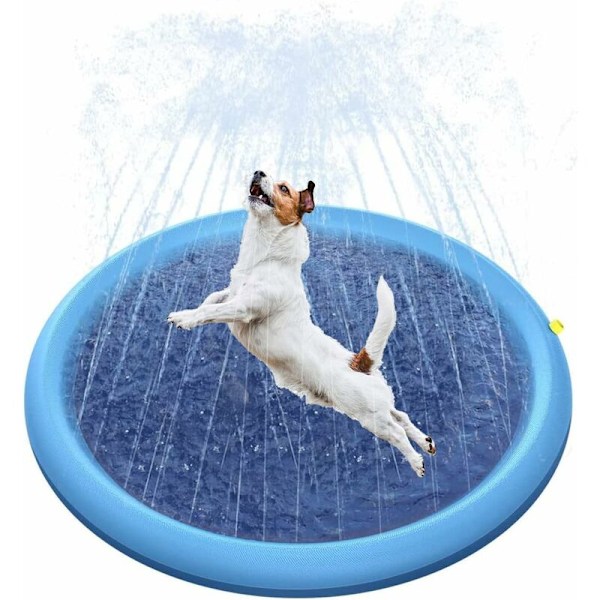 Vandsprøjtningsmåtte til Hunde, 100 x 100 cm, Sprinkler Splash Pad, Vandsprøjtningsmåtte til Børn, Udendørs Vandlege, Vandsprøjtningsmåtte
