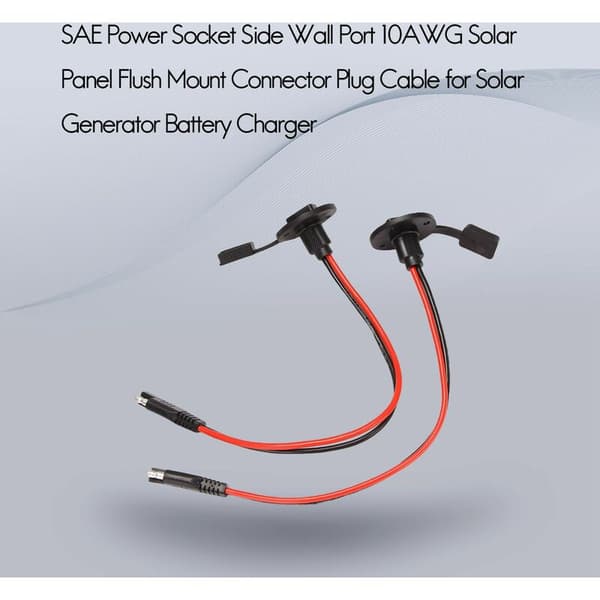 SAE-kontakt sideport 10AWG solcellepanel flush mount kontaktkabel for solgenerator batterilader