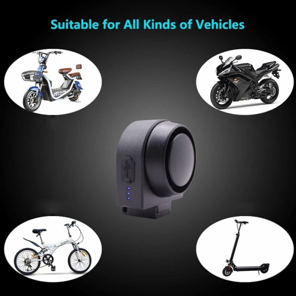 Tyverisikringsalarm, trådløs fjernkontroll Smart alarm, vanntett vibrasjonssmart sensoralarm, for sykkel/motorsykkel/elektrisk kjøretøy/scooter