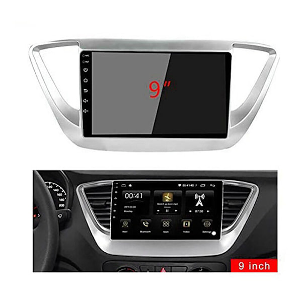 2Din 9 tums bilstereo radio DVD-panel fascia ram trim för 2 Accent 2017-2018