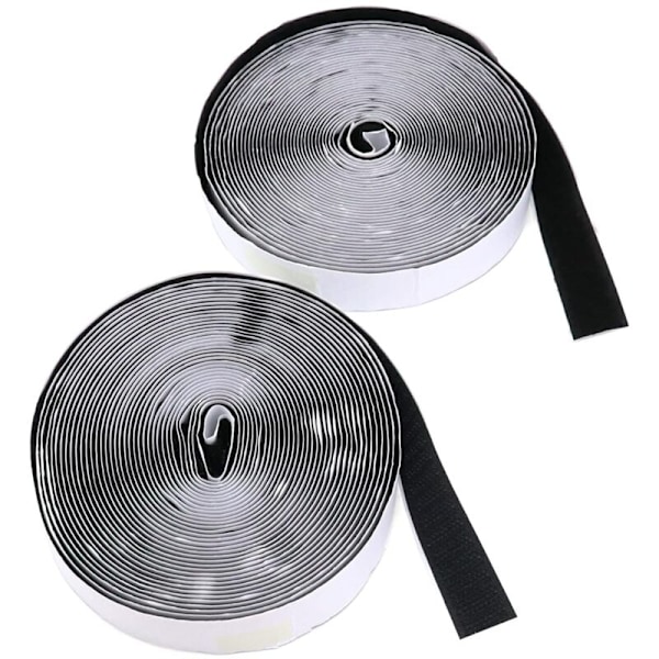 Dubbelsidig självhäftande kardborreband, starkt lim, 20 mm x 8 m, självhäftande kardborreband, för fotoramar, mattor, myggnät