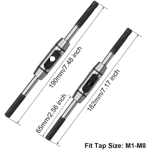 Justerbar Tappe-Nøkkelhåndtak, for M1-M8 metriske tappe, Reamer Tapping Håndverktøy, Die Casting Body