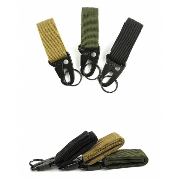 2 st hängande bältespänne, remspänne, utomhus taktisk nyckelring/karbinhake ryggsäcksspänne/taktisk hängande bälte (armégrön)