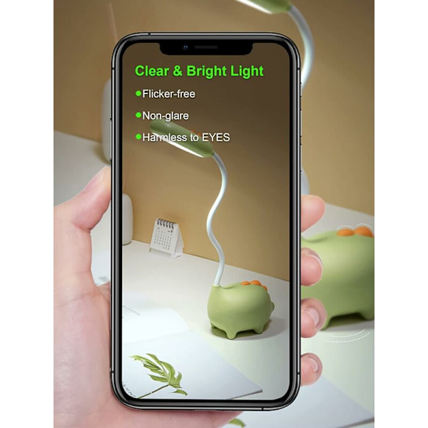 Unik Dinosaur Bordlampe LED Natlampe til Børn Trådløs Opladning Student Læring Øjenbeskyttelse Lampe USB Genopladelig Hjem Soveværelse Studie Kontor