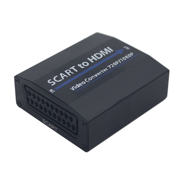 1080P SCART till HDMI-omvandlare Adapter med Komposit Video Audio för TV DVD Sky Box