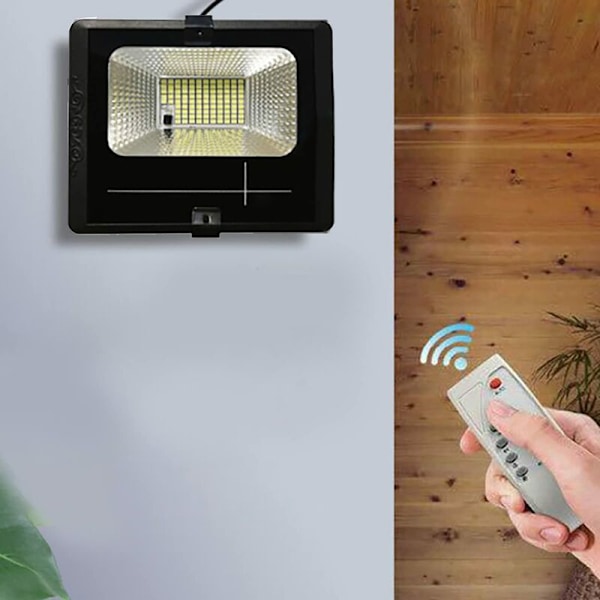 30W Solcellsbelysning för Utomhus med Fjärrkontroll LED-Flodljus för Innergård Trädgård