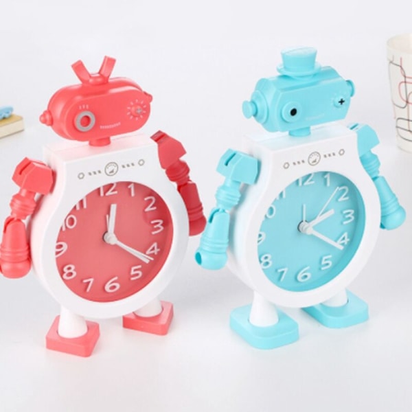 Vækkeur til soveværelse, cool robot med bevægelig arm, tegneseriedekoration, gaver til børn, tilbage til skolen B