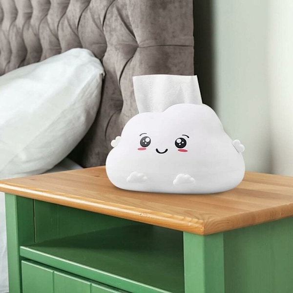 Kawaii Vævsæskeboks Sæt, Tegneserie Sky Form Dekorativ Vævsæske, Moderne Vævsæske, Vævsdispenser, Vævsarrangør til Badeværelse, badeværelse væv