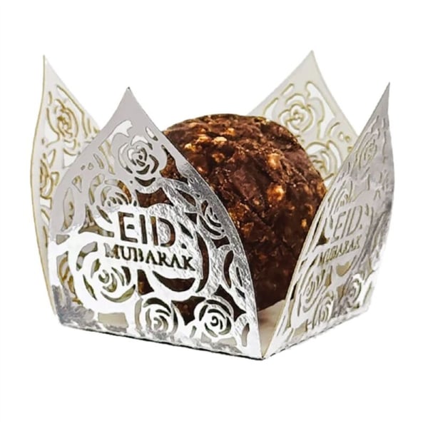 50 st Eid Mubarak Dekoration Choklad Wrappers Papper Candy Matlåda Ramadan Kareem Islamiska Muslimska Festartiklar, C
