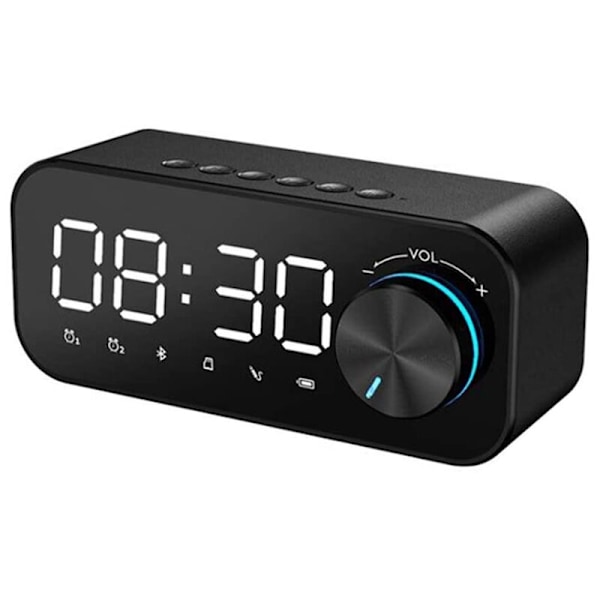 Bluetooth 5.0 LED Alarm Clock Højttaler, Understøtter FM Radio med TF Kort, USB Soveværelse, LED Tidsskærm