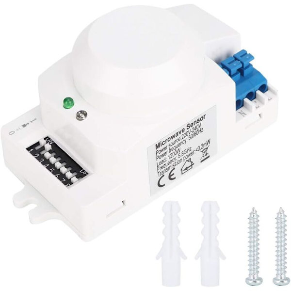 SK-600 Mikrobølgeovn Radar Sensor, 360 Graders Mini Radar Bevægelsessensor, Indbygget Bevægelsessensor Velegnet til LED, 220-240V