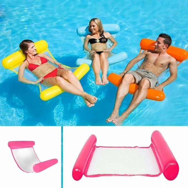 Oppblåsbar svømmemadrass, vann-hengeseng 4 i 1 Lounger luftmadrass for basseng Lounge Oppblåsbar basseng-hengeseng Oppblåsbar basseng-hengeseng for voksne og barn (