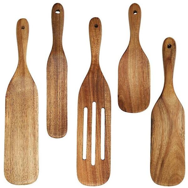Käsintehty premium-puinen lusikkasetti. Skotlantilainen spurtle-setti puusta, lämmönkestävä ja tarttumaton pinnoite