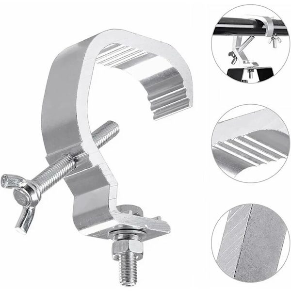 Scenebeleggingsklemme - Sklisikker støpt aluminiums scene lampe kroksett for bevegelig hodelys 4 stykker