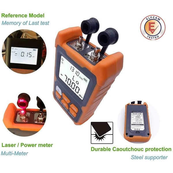 Bærbar optisk multimeter E-200 fotometer med VFL, testområde: -70 dBm til +6 dBm
