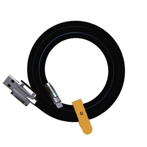120W 6A Super USB C-ladekabel USB Type-C-ladekabel Lading + Dataoverføring 2-i-1 Svart Bærbar kabel (1M)