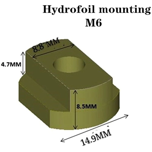 4 stk. FoilMount-serie M6-størrelse og 4 stk. Hydrofoil-serie T-møtrik-skruemontering til alle Hydrofoil Surf Tracks udendørs tilbehør