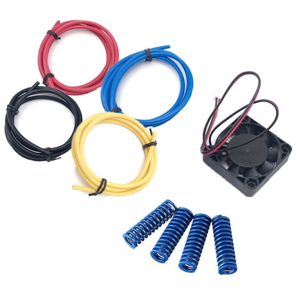 3D-skrivardelssats 40X10 DC12V Kylfläkt med PTFE-rör Varm bäddmutterkompression 8X25 Skrivare En fjädertillbehör Blå