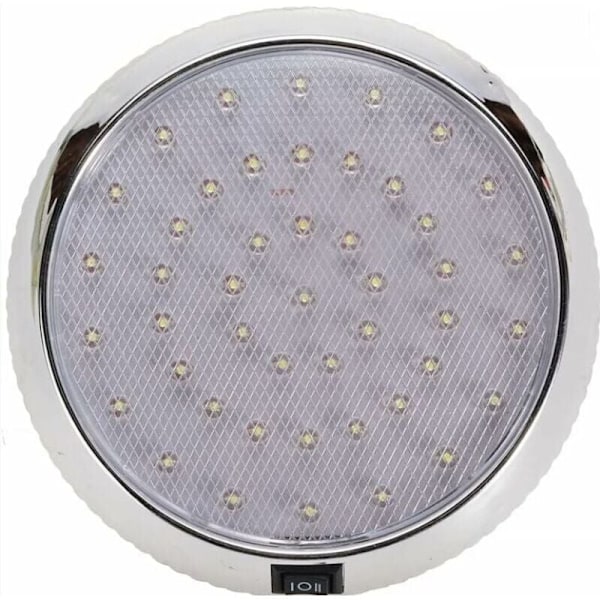 Husbil Inredningsbelysning, 12V LED Kupé Taklampa, Husvagn Inredningsbelysning med PÅ/AV-Brytare, 46 LED Inredningsläslampa