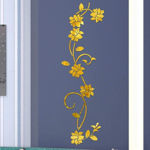 Blomster rotting väggdekaler ros väggdekaler DIY väggdekaler mode enkel bakgrund vägg hem spegeldekaler