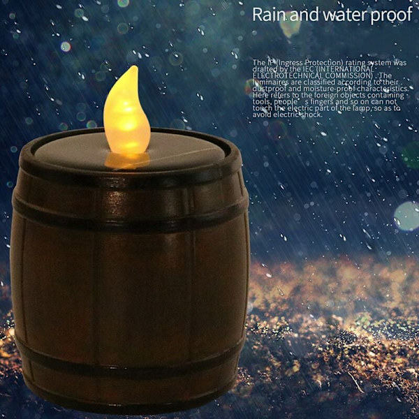 6 x Solcellsensor Ljus Ljus Elektronisk Flimrande LED Tealight Tunna Lampa Fest Bröllop Camping Dekor (B)