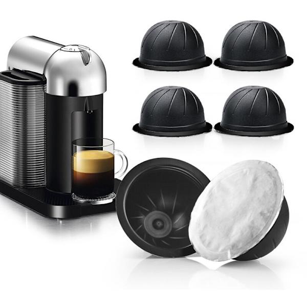 Återanvändbar Ver Tuo Kaffe Kapsel Kopp Kropp Kit Aluminiumfolie Tätning Cap Filler