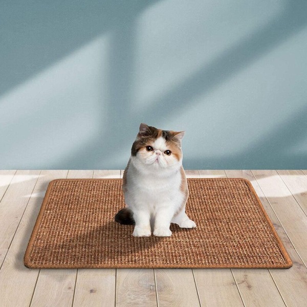 2 st Cat Scratching Mats, Naturliga Sisalmattor, Skyddsmattor och Soffor (11,8 x 14,9 tum, Brun)