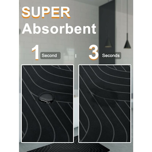 Badrumsmattor Superabsorberande Halksäker Badmatta 16\" x 24\" Diatoméjord Badmatta Badrumsmatta Badkar Snabbtorkande Gummiskydd