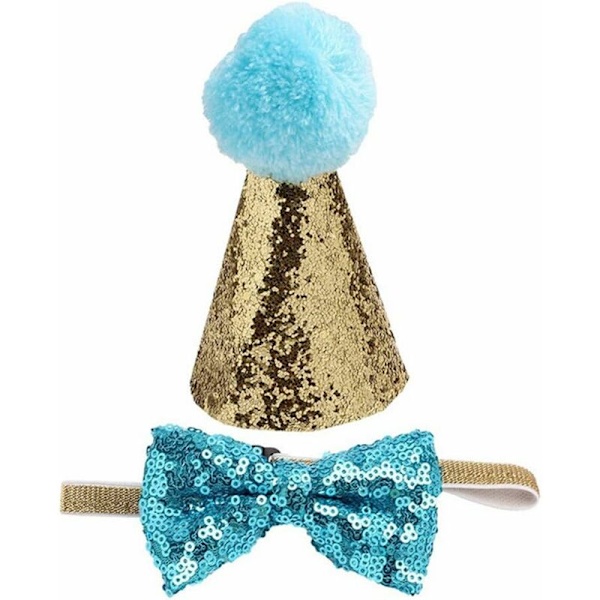 Hundehat og butterfly, 2 stykker (LYSEBLÅ) -