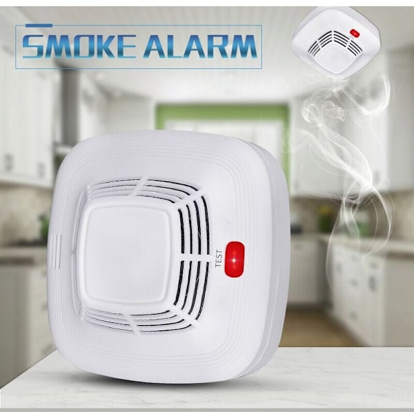 Självhäftande Rökalarm med Fotoelektrisk Sensor, Dubbelsidig Tejp, Låg Batteriindikator, 1-pack (A)