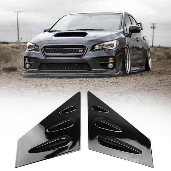 Bil Glans Sort ABS Side Window Louver Cover Trim til Subaru WRX STi 2014-2019