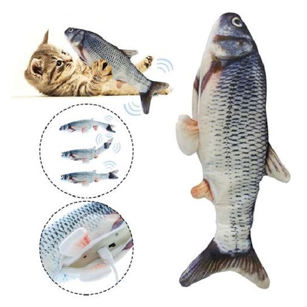 Realistisk Crucian katt leksak elektrisk simulering fisk docka rolig interaktiv husdjur tugga bit katt tillbehör kattunge fisk flopp katt leksak