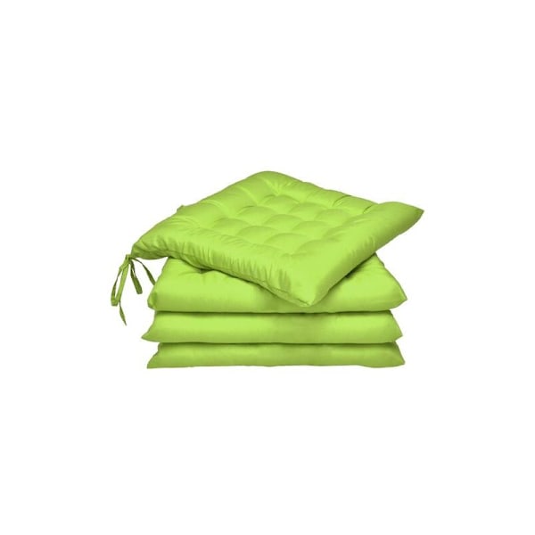 Sæt med 4 Polyester Have Stol Puder/Have Sæde Pude - Grøn Farve