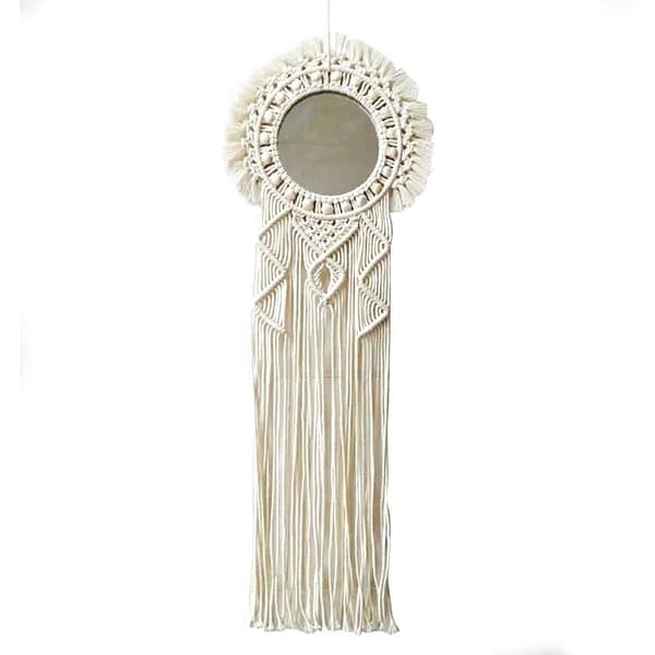 Bohemisk Macrame Väggdekoration Handvävd Mandala Gobeläng för Vardagsrumsväggdekor