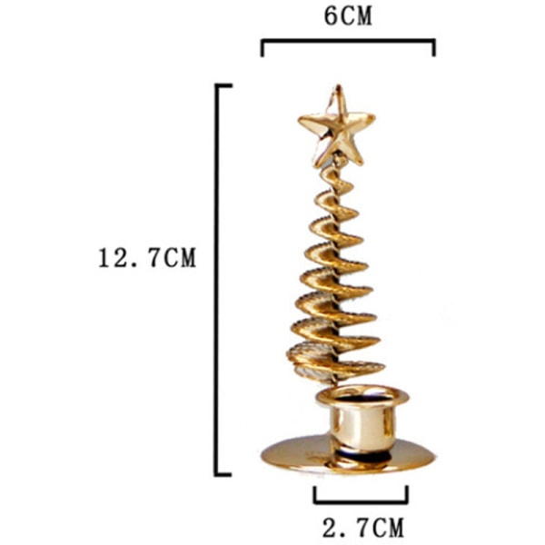 3 stk/sett Hjemmedekorasjon Lysestake Dekorasjon Metall Furu Juletre Lysestake
