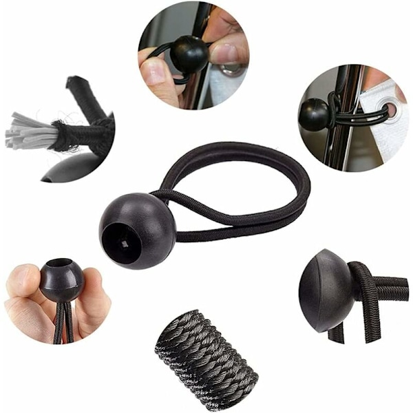24 stk. presenning teltklemmer med 12x presenningklemme og 12x elastisk snorspænder, presenning øjeklemme campingtilbehør til telte, pool presenning, presenninger, markiser,
