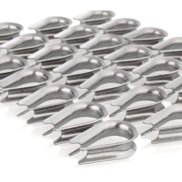 50 stk. Rustfrit Stål Wiretov Thimbles til Rigging 1/8 til 5/32 tommer Diameter