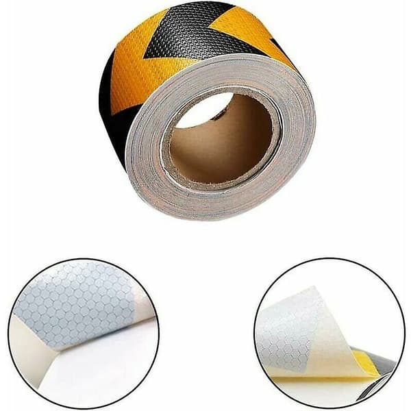 Fara Pil Stickers Gul Svart Reflextejp Reflexremsa Varningstape Reflektor