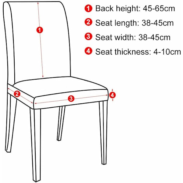 Spisebordstoltrekk Høy Rygg Polyester Spandex Elastisk Spisebordstoltrekk Beskytter Kjøkkenstolsetetrekk, Vaskbar & Avtakbar (Vinfarget,