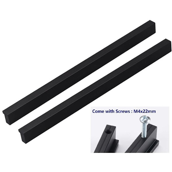 2x 90° L-formade dörrknoppar Köks- och sovrumsdörrhandtag Skåpsdörrhandtag för låda Skåp Inredning Möbeldrag, Centrumavstånd 448 mm