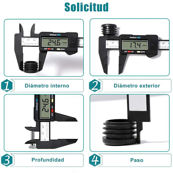 Digitaalinen mitta, klassinen 150 mm/6 tuuman digitaalinen mitta suurikokoinen LCD-näyttö ulko-, sisä-, syvyys- ja nousumittauksiin Elektroninen mittaus