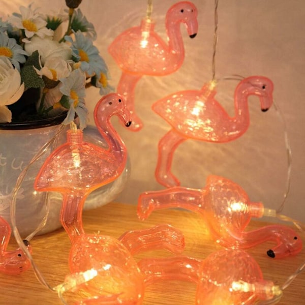 1 Pakke 1,5m 10 LED Flamingo Lyslenke for Halloween Dekorasjon Juledekorasjon Rekvisitter for Bryllup Fest, Patio, Soverom