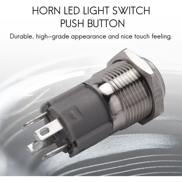 12V 16mm Bil LED Momentan Trykknappbryter Blå