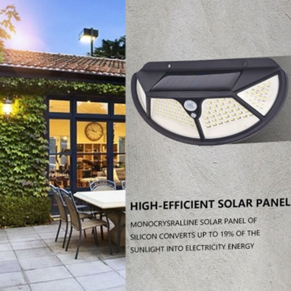 Udendørs solcellelampe En LED væglampe 3 tilstand PIR bevægelsessensor gadelampe