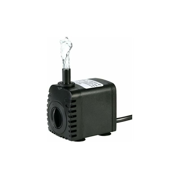 Nedsänkbar Vattenpump, 600L/H 8W Ultraljudsvattenpump för Akvarium med 4 Sugkoppsfötter för Fontäner Fisktankar Hydroponiska System med 2 Munstycken
