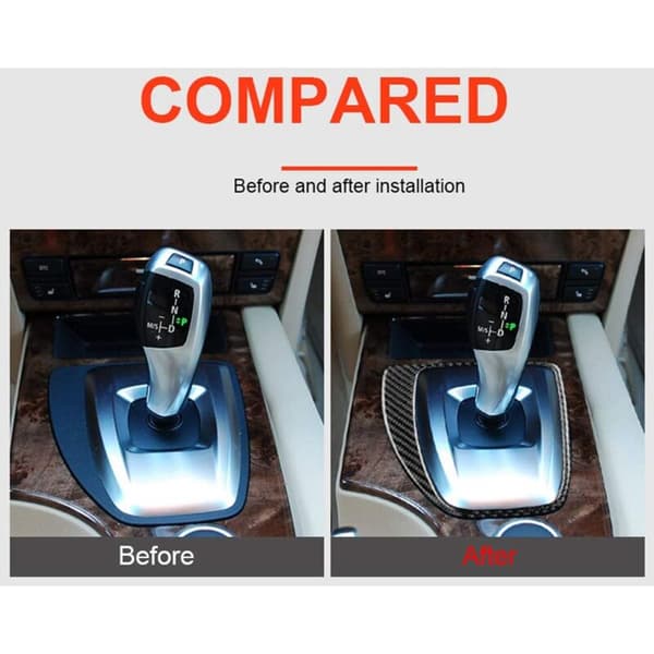 Bil Central Control Gear Shift Panel Fiber Sticker Trim Dekaler til 5 Serie E60 2008-2010 Tilbehør
