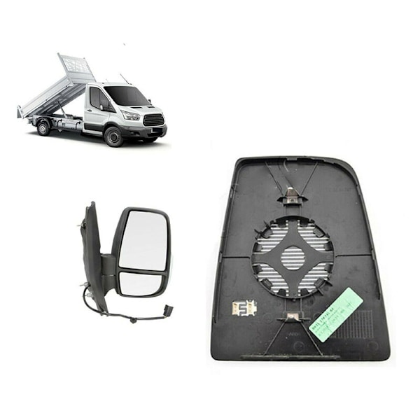 2 stk. serie for Transit Mk8 2014-2020 venstre høyre oppvarmet vingespeilglass + bakplate 1823986 1823985