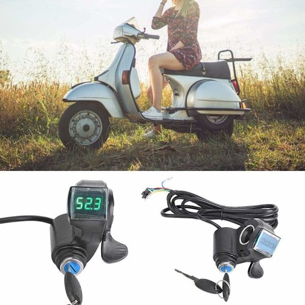 Keenso E-Bike Tommelgas LCD, Elektrisk Køretøj Batteri Digital Display Strømafbryder Elektrisk Cykel Tommelgas